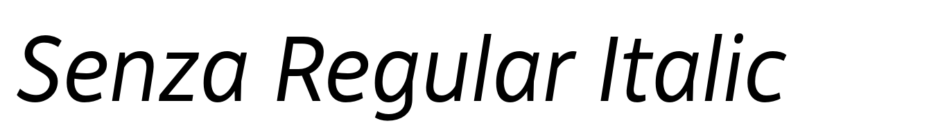 Senza Regular Italic
